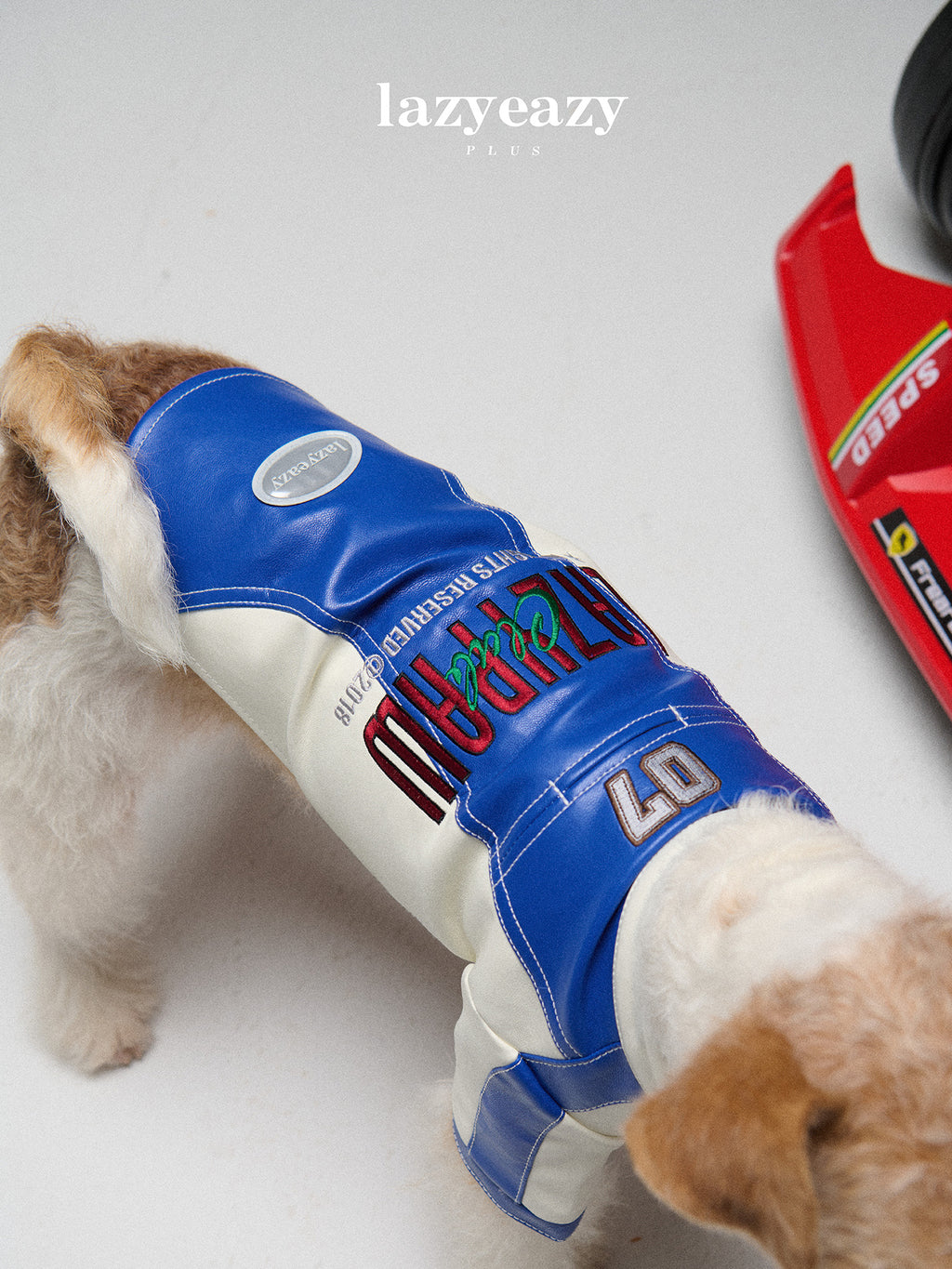 Retro Racing Embroidered PU Jacket