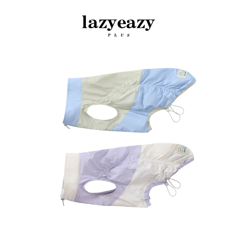 Color-Block Shirred UV Protection Jacket